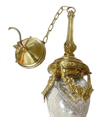 Lantaarn plafondlamp - Verguld brons