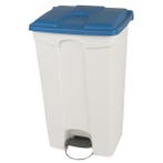 Pedaalemmer | Kunststof (Wit/Blauw) | 90L | Klapdeksel |, Verzenden, Nieuw in verpakking