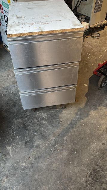 RVS kastje met houten blad - 50x66x90 bxdxh, Ophalen of Verzenden, Nieuw in verpakking