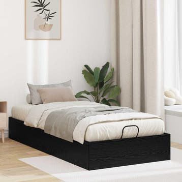 vidaXL Ottoman Bedframe Zwarte Eik 203 x 90 x 25 cm, Verzenden, Nieuw