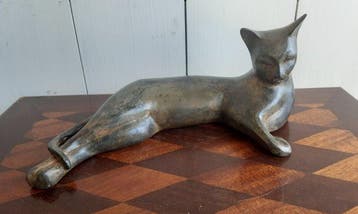 P. Chenet Foundry - Figuur - Grote Kat - 23 cm - Brons, Antiquités & Art