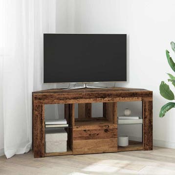 vidaXL Hoek LED TV Cabinet 100 x 40 x 50 cm Oudhout Bewerkt, Huis en Inrichting, Verzenden, Nieuw