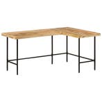 vidaXL Bureau 165x110x77 cm massief mangohout en ijzer, Verzenden