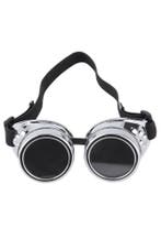 Goggles Steampunk Bril Zilver Chroom Montuur Zonnebril Glaze, Ophalen of Verzenden, Nieuw