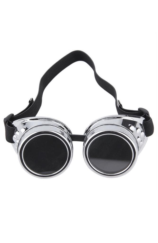 Goggles Steampunk Bril Zilver Chroom Montuur Zonnebril Glaze, Hobby & Loisirs créatifs, Articles de fête, Enlèvement ou Envoi