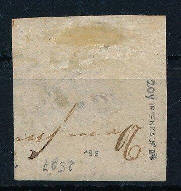 Württemberg 1861 - 18 Kreuzer donkerblauw, decoratief, Timbres & Monnaies, Timbres | Europe | Allemagne