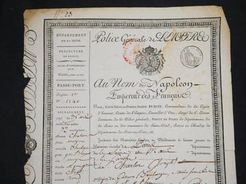 [Napoléon Bonaparte] - Passeport sous lEmpire - 1810, Collections