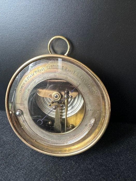 1870 Dubois & Casse Aneroid barometer - Cuivre - Thermomètre, Antiquités & Art, Antiquités | Autres Antiquités