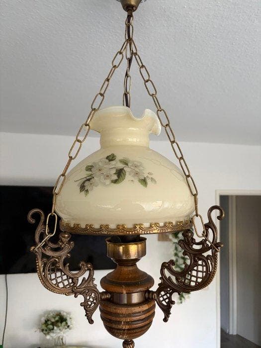 Suspension vintage de style « Lampe Tempête » / Hurricane /, Antiek en Kunst, Curiosa en Brocante