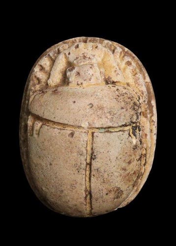 Oude Egypte, late periode Speksteen Grote scarabee met