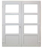 PVC Dubbele deur 3/4 glas Basic Plus b150xh204 cm wit, 120 cm of meer, Nieuw, Ophalen of Verzenden, Buitendeur