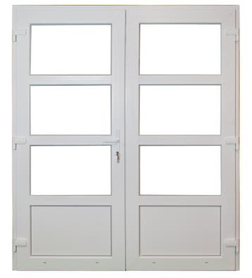 PVC Dubbele deur 3/4 glas Basic Plus b150xh204 cm wit, 120 cm of meer, Nieuw, Ophalen of Verzenden, Buitendeur
