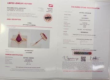 Zonder minimumprijs - Ring - 14 karaat Roségoud, 1,64 gram, Nieuw