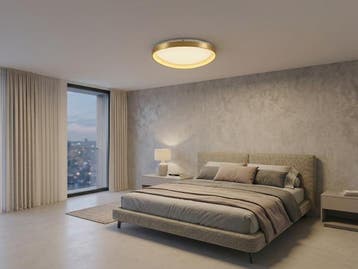 Veiling - Plafondlamp Goud 62cm 50W LED CCT 3 Kleur & 3 Stap, Nieuw