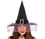 Halloween Heksenhoed Sluier Paars, Hobby en Vrije tijd, Verzenden, Nieuw