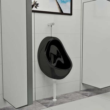 vidaXL Wandurinoir met spoelklep keramiek zwart, Verzenden