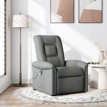 vidaXL Massagestoel Donkergrijze Stof, Verzenden