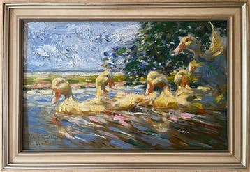 Hans Würffel (1884-1974) - Enten auf dem See