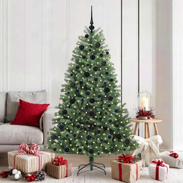 vidaXL Kunstmatige Hinged Kerstboom Groen 180 cm PVC en, Verzenden, Nieuw