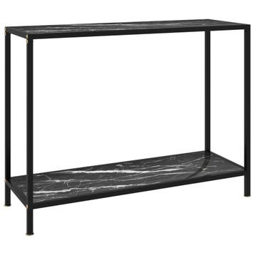 vidaXL Wandtafel 100x35x75 cm gehard glas zwart, Huis en Inrichting, Tafels | Bijzettafels, Verzenden, Nieuw