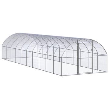vidaXL Kippenren 3x10x2 m gegalvaniseerd staal, Verzenden