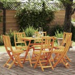 vidaXL Bistrostoelen voor buiten met kussen 6 pcs Massief, Tuin en Terras, Tuinstoelen, Verzenden, Nieuw