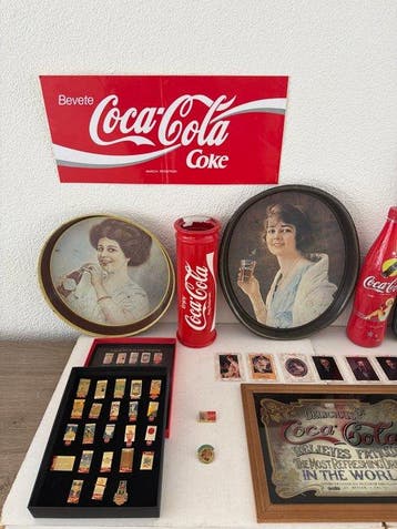Coca-Cola - Coca-Cola - Reclamebord (40) - Glas, Hout,