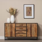 Dressoir Mangohout Lowen 165 cm, Verzenden, Nieuw, Overige houtsoorten, Industriële meubels