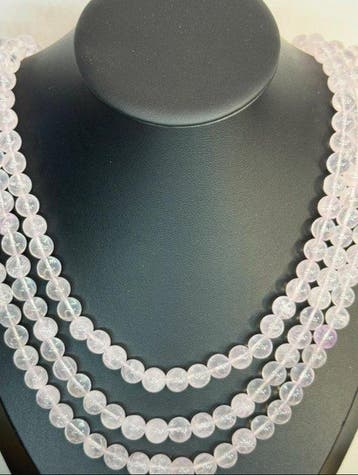 Quartz - Prachtige Indiase halsketting van rozenkwarts -