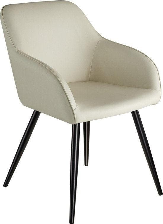 2dekans | tectake® - Stoel Marilyn stof creme /zwart, Maison & Meubles, Chaises, Enlèvement ou Envoi