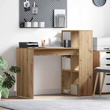 vidaXL Bureau Artisan Eiken Bewerkt hout 108 x 55 x 103.5 cm, Huis en Inrichting, Verzenden, Nieuw