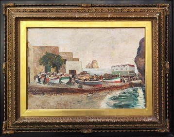Italiaanse school (XX) - Marina di capri, Antiek en Kunst
