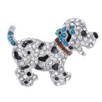 Fako Bijoux - Broche - Puppy - Kristal - 53x40mm - Blauw, Verzenden, Nieuw