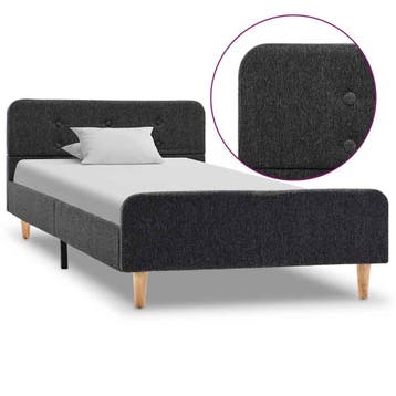 vidaXL Bedframe jute donkergrijs 100x200 cm, Verzenden