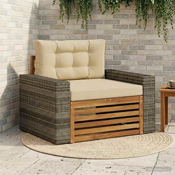 vidaXL Buiten Midden Sofa Naturel, Verzenden, Nieuw