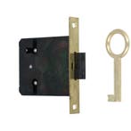 Meubelslot 40 mm inclusief sleutel mat messing