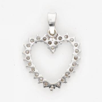 Pendentif - 18 carats Or blanc Diamant (Naturelle) - Hart, Handtassen en Accessoires