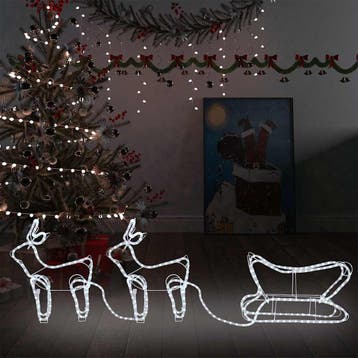 vidaXL Buitenkerstversiering rendier en slee 576 LEDs, Verzenden, Nieuw