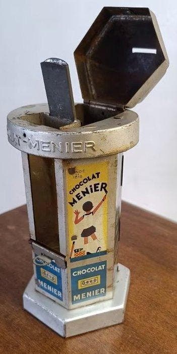 Automaat - Distributeur Menier - Chocolat Menier, Antiek en Kunst, Antiek | Wandborden en Tegels