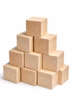 Set van 9 netjes geschaafde vierkant blokken lindehout (5x5, Verzenden