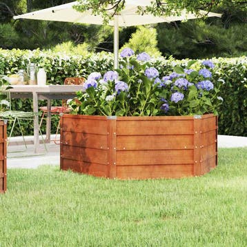 vidaXL Plantenbak verhoogd 129x129x45 cm cortenstaal roestig, Verzenden, Nieuw