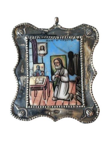 Icône - Saint Seraphim de Sarov - Argent, Émail