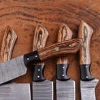 Keukenmes - Chefs knife - Gevouwen staal, tijgerhout en