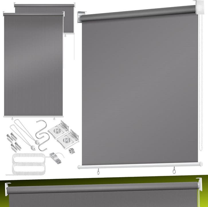 Rolgordijn - Verduisterend - 160x140 cm - Antraciet - KESSER, Jardin & Terrasse, Voiles d'ombrage, Envoi