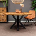 Mangohouten Eettafel Rond Tara 140 cm (5cm), Maison & Meubles, Verzenden