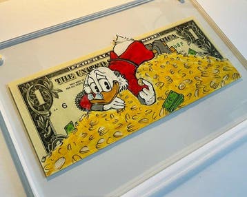 Lex (1979) - Uncle Scrooge “My Passion” Dollar Bill -frame, Antiek en Kunst