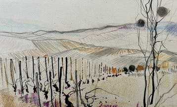 Gilbert Michaud (1948) - Les vignes en Bourgogne - Pastel