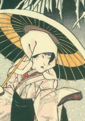 Artprint acteur Kabuki acteur - Lingering snow at Aoi-zaka