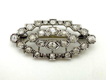 Broche - 18 karaat Witgoud - 2.00ct. tw. - Diamant