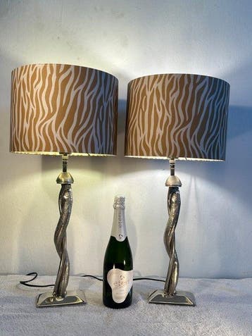 L&L Collections - Lampe de table (2) - Serpent - Chrome,
